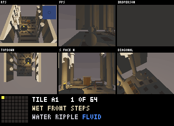 Six camera views of the cathedral board tiled 3x2