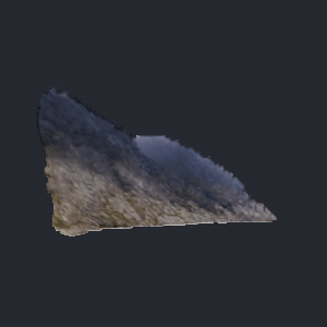 A pale glacier fjord inflated into a solid, rotating.