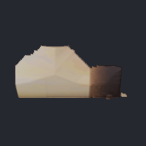 A golden grain field at sunset inflated into a solid, rotating.