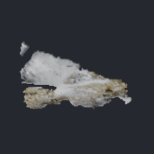 A waterfall cascade inflated into a solid, rotating.