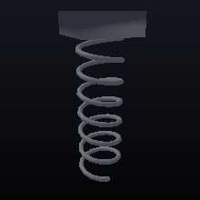 A titanium coil spring stretching and returning cleanly.