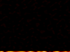 A tongue of procedural flame rising and flickering against black.