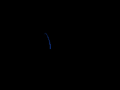 A glowing double-lobed ribbon tracing the Lorenz strange attractor.