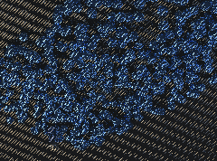 An isometric hero wades through a pool, pushing particles into a bow wave and wake.