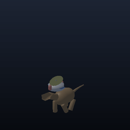 A radar turret riding a galloping horse's back, its solar panels sliding outward as two pods kick away sideways.