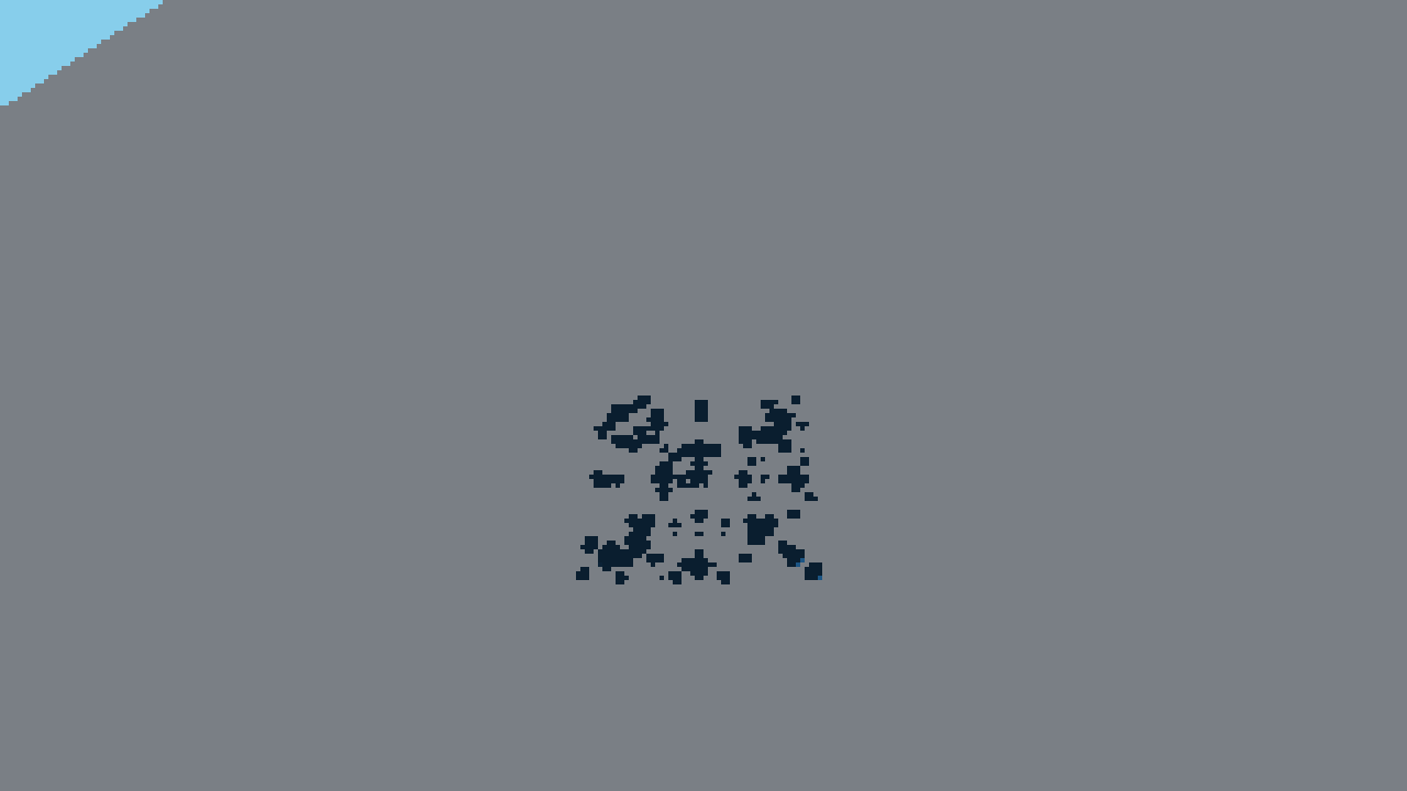 A column of water particles collapsing and sloshing inside a tank.