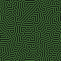 Interlocking green labyrinth channels.