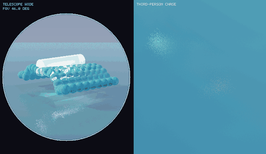 A surfer planing across travelling ocean waves in a seamless loop