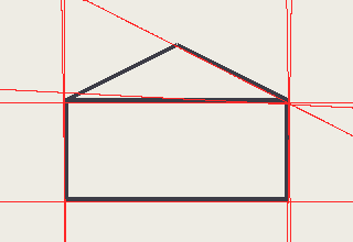 The same image with detected straight lines overlaid in red